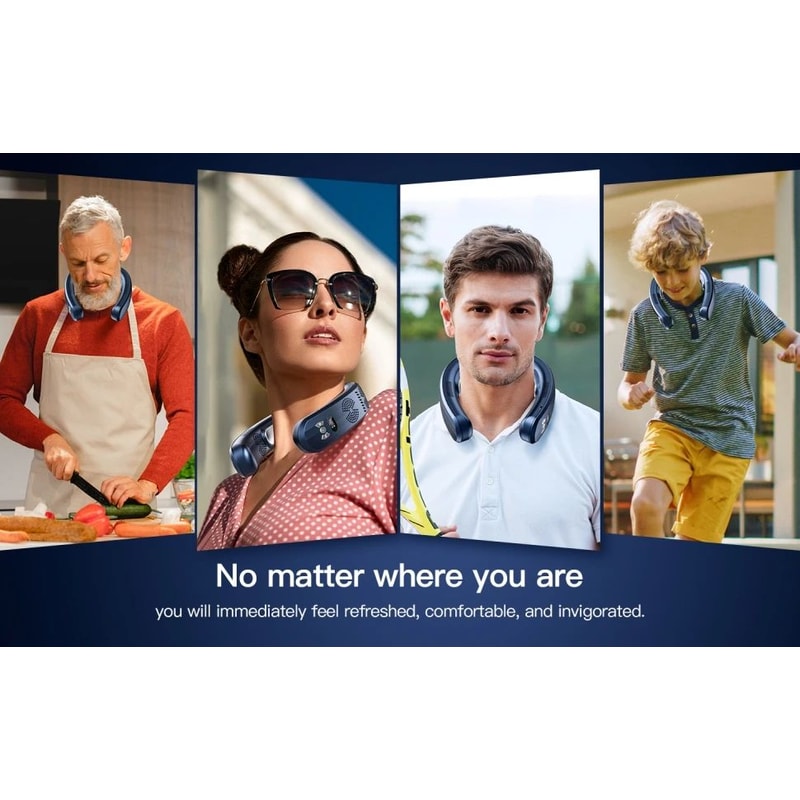 Wearable Neck Air Conditioner Portable USB Cooling Fan 6000mAh 10