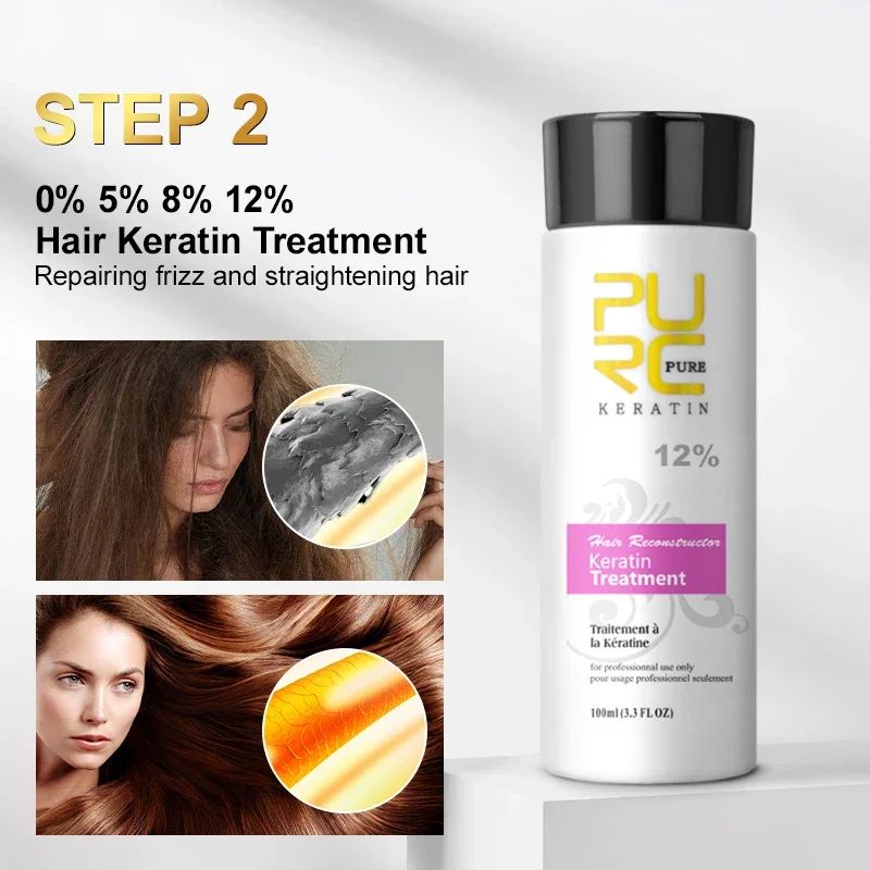 PURC Keratin Shampoo Conditioner Hair Mask Smoothing Treatment 4