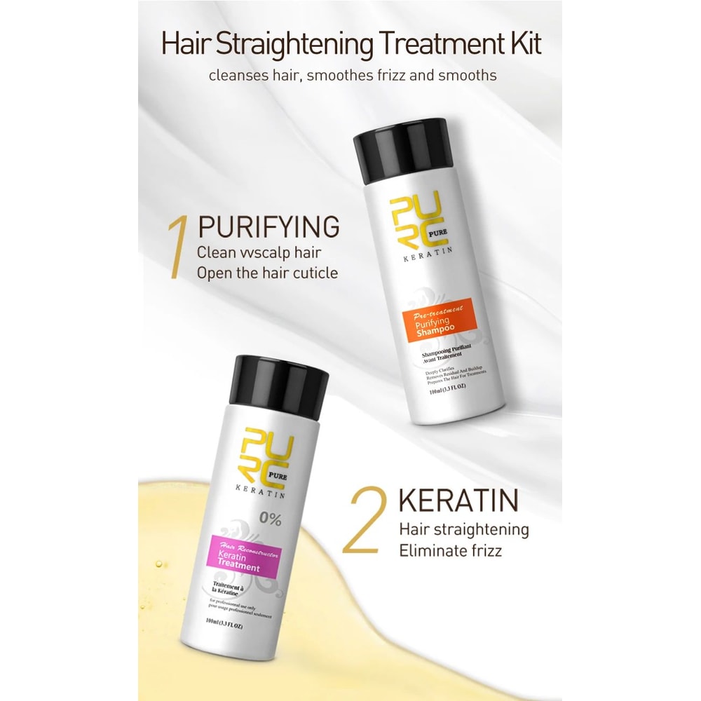 PURC Keratin Shampoo Conditioner Hair Mask Smoothing Treatment 5