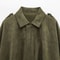 HXAO Cropped Suede Bomber Jacket Women Lapel Zipper Racing Coat 7