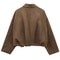 HXAO Cropped Suede Bomber Jacket Women Lapel Zipper Racing Coat 10