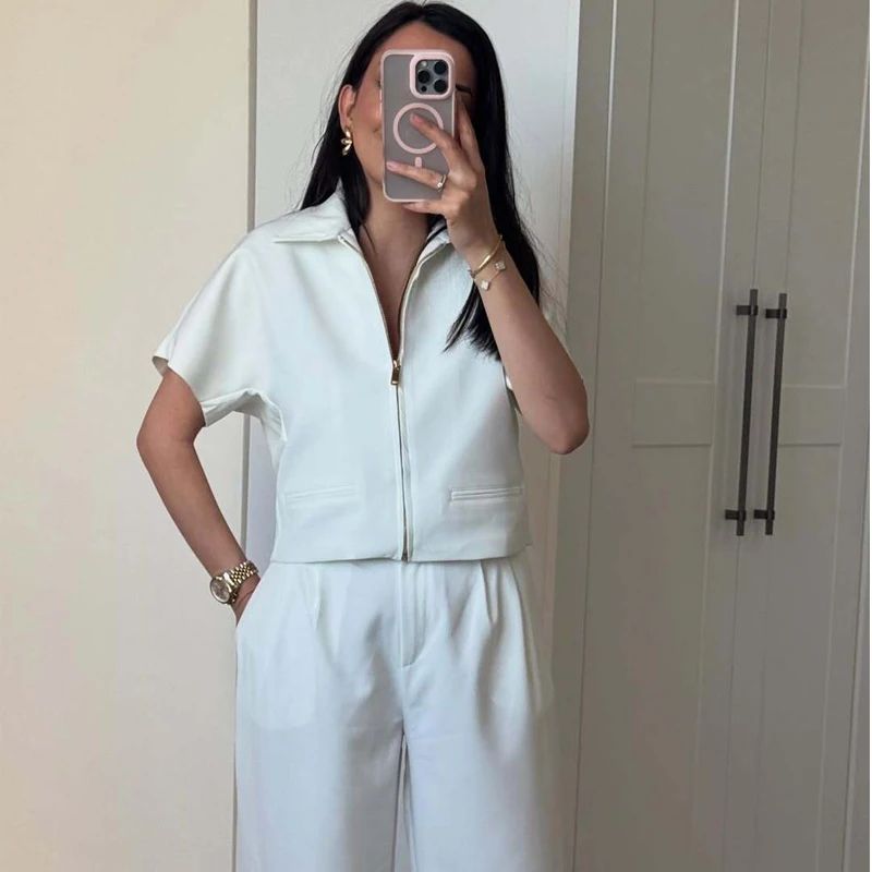 MUJER Cropped Varsity Jacket Women Zipper Casual Short Coat 12