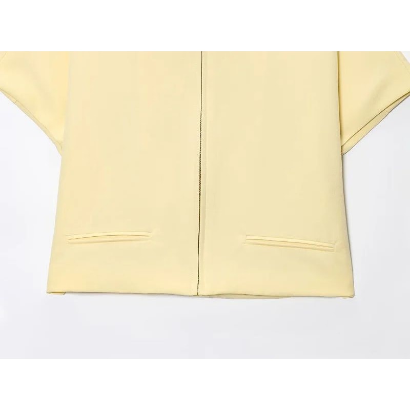 MUJER Cropped Varsity Jacket Women Zipper Casual Short Coat 3