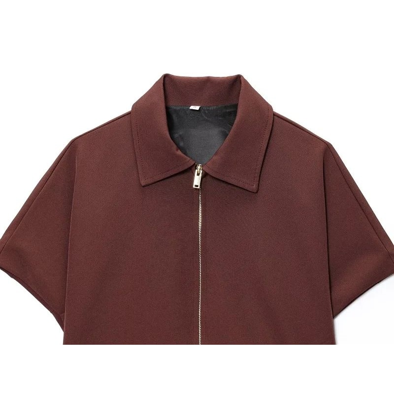 MUJER Cropped Varsity Jacket Women Zipper Casual Short Coat 7