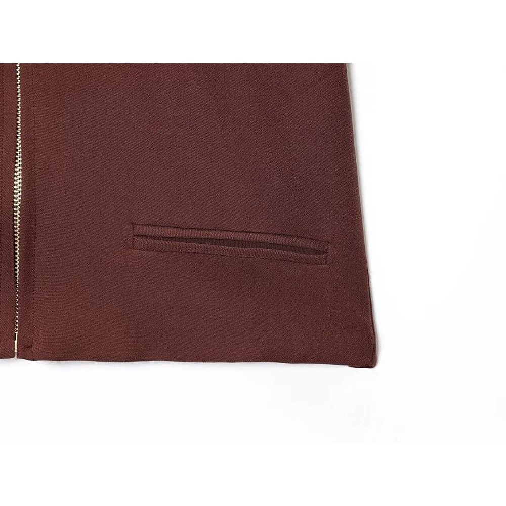 MUJER Cropped Varsity Jacket Women Zipper Casual Short Coat 10