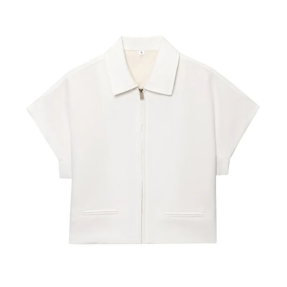 MUJER Cropped Varsity Jacket Women Zipper Casual Short Coat 16