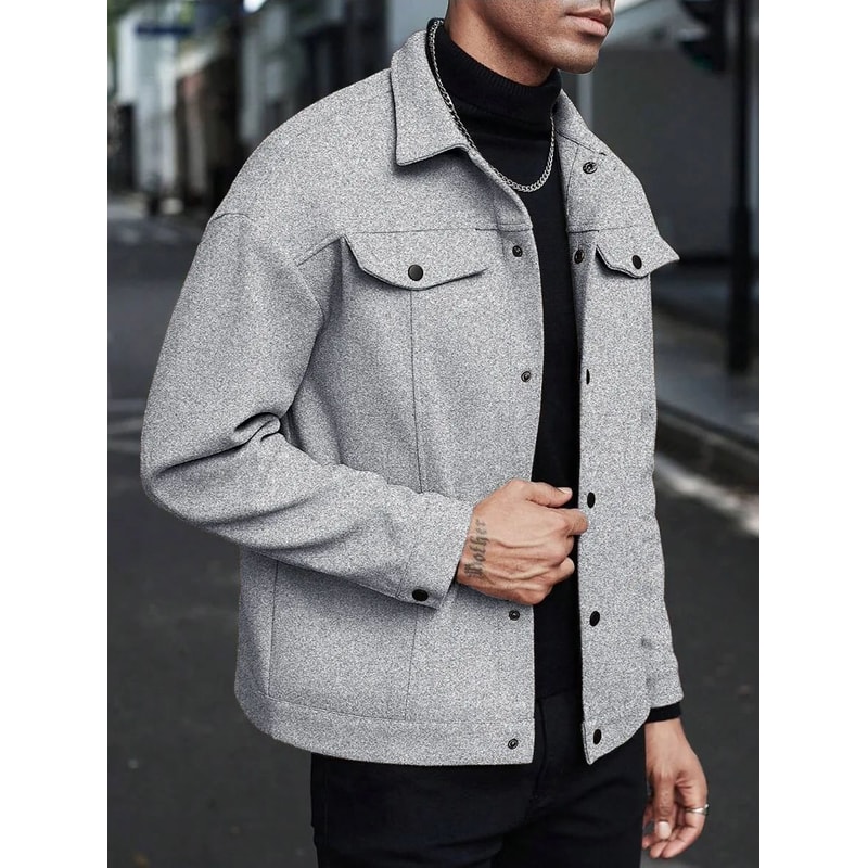 Mens Turtleneck Wool Jacket Casual Business Winter Coat 7