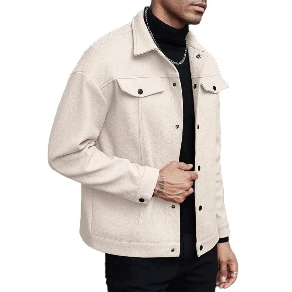 Mens Turtleneck Wool Jacket Casual Business Winter Coat 2