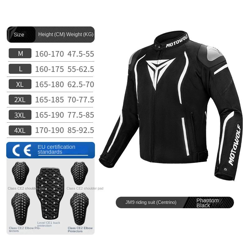 Winter Motorcycle Riding Jacket Windproof CE Protective Gear 8