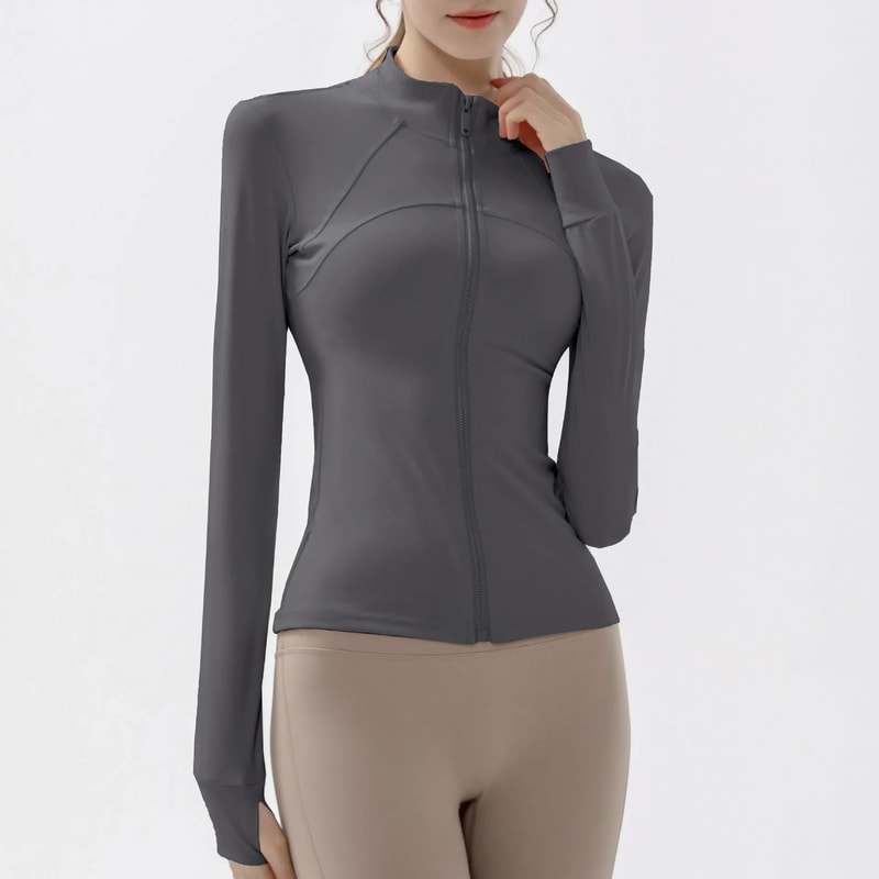 Women Quick Dry Sports Jacket Long Sleeve Running Fitness Coat 4
