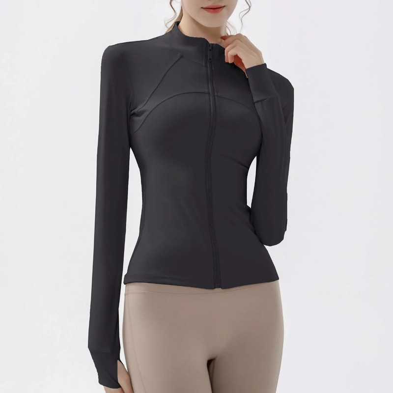 Women Quick Dry Sports Jacket Long Sleeve Running Fitness Coat 5