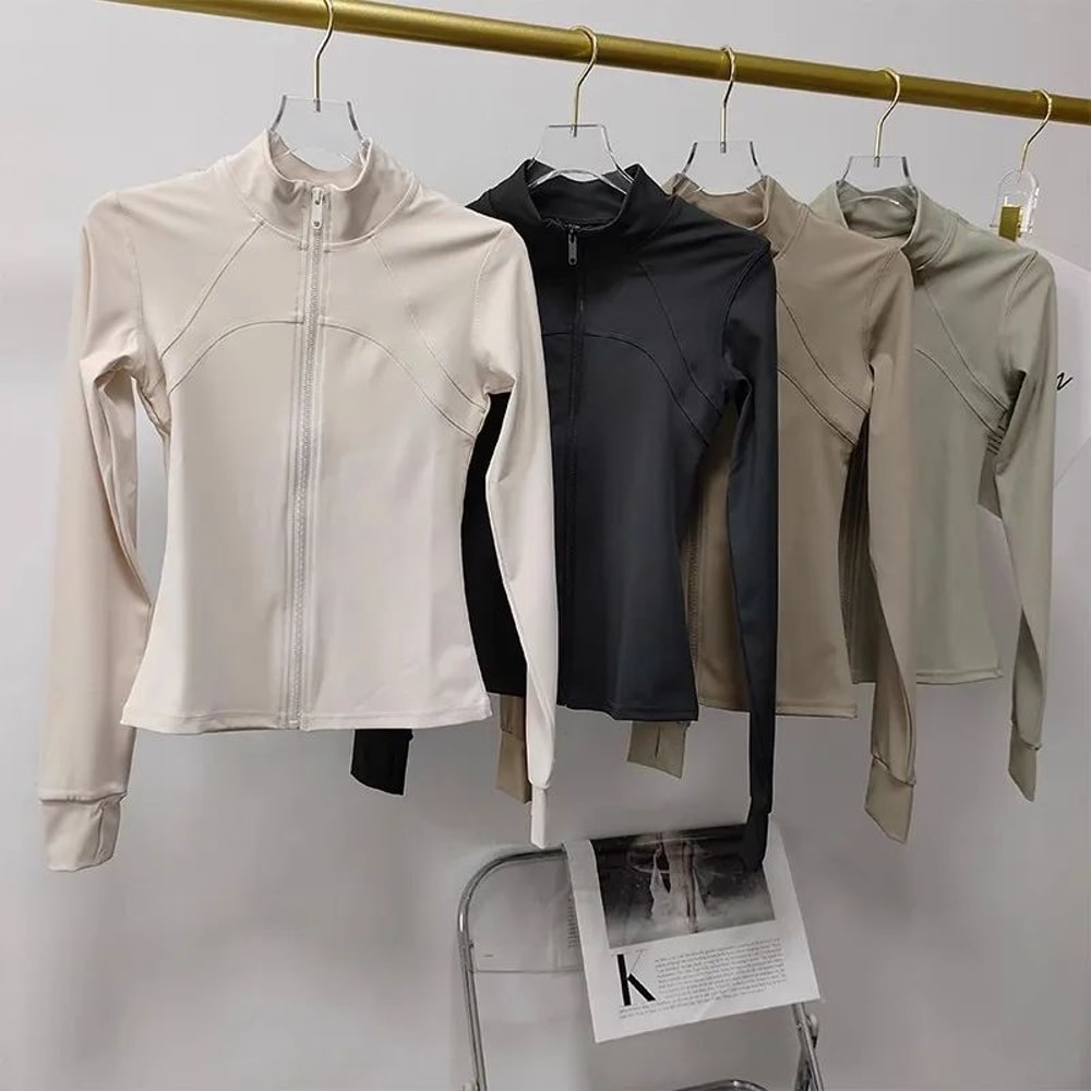 Women Quick Dry Sports Jacket Long Sleeve Running Fitness Coat 7