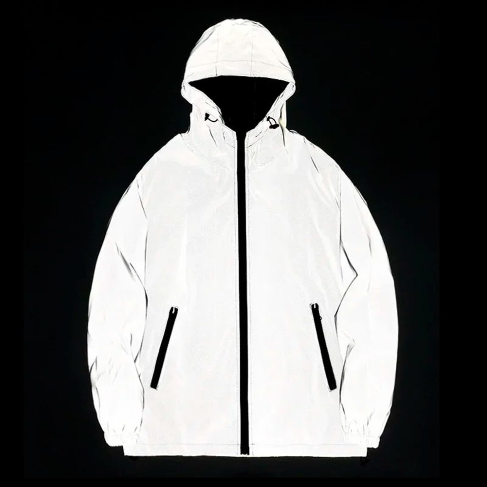 Unisex Reflective Luminous Jacket Night Glow Streetwear Coat 0