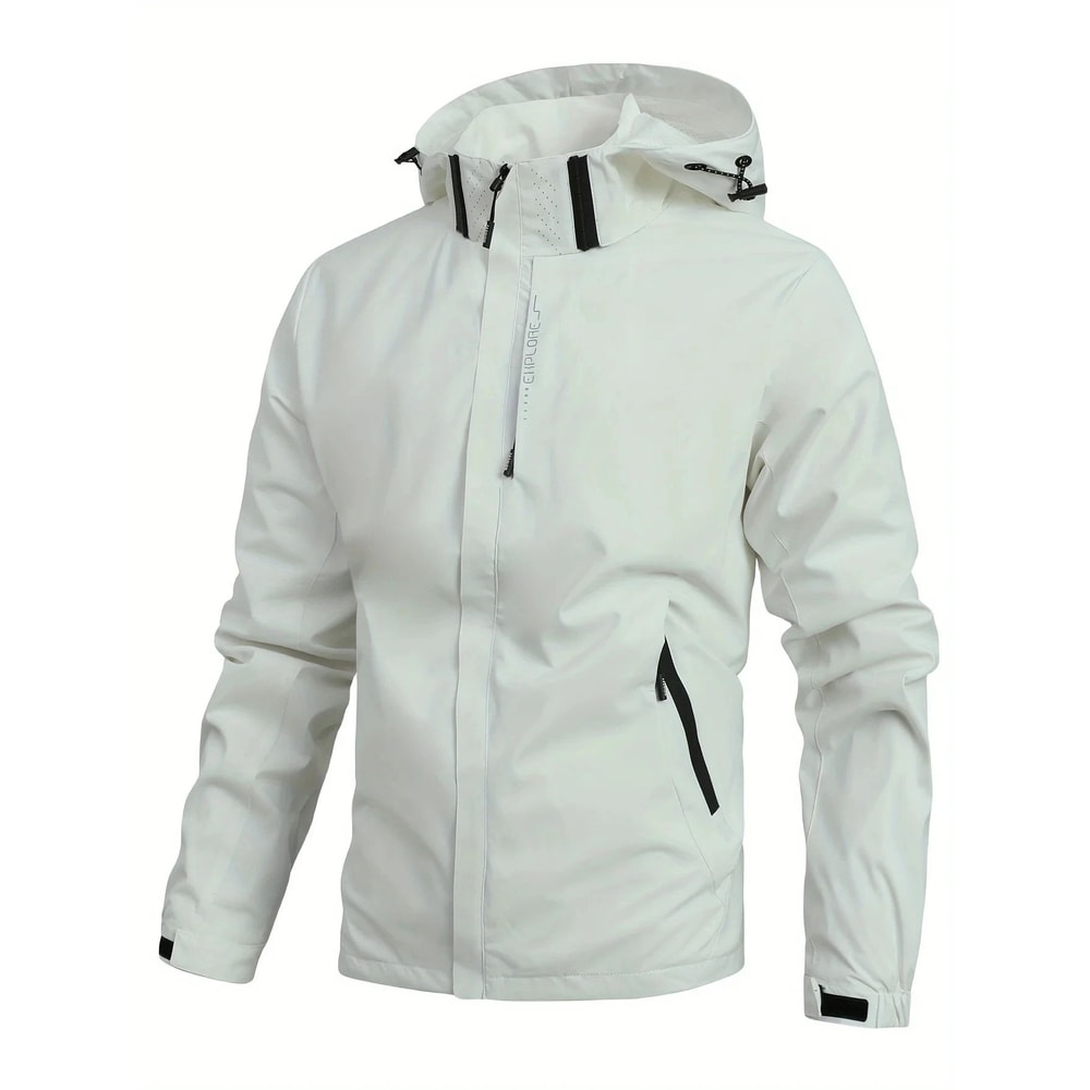 Mens Waterproof Hooded Rain Jacket Lightweight Windproof Hiking Coat 2