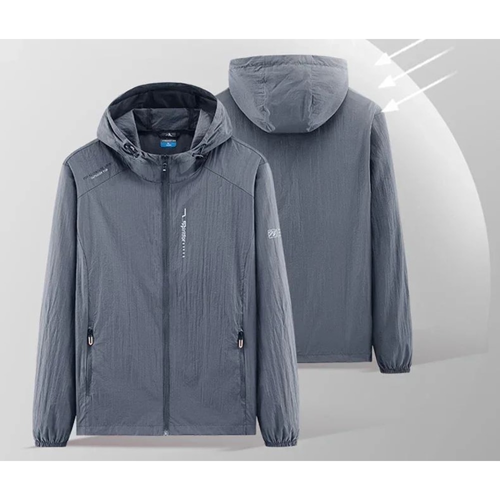 Mens UPF 50 UV Protection Windbreaker Lightweight Hooded Sun Jacket 10