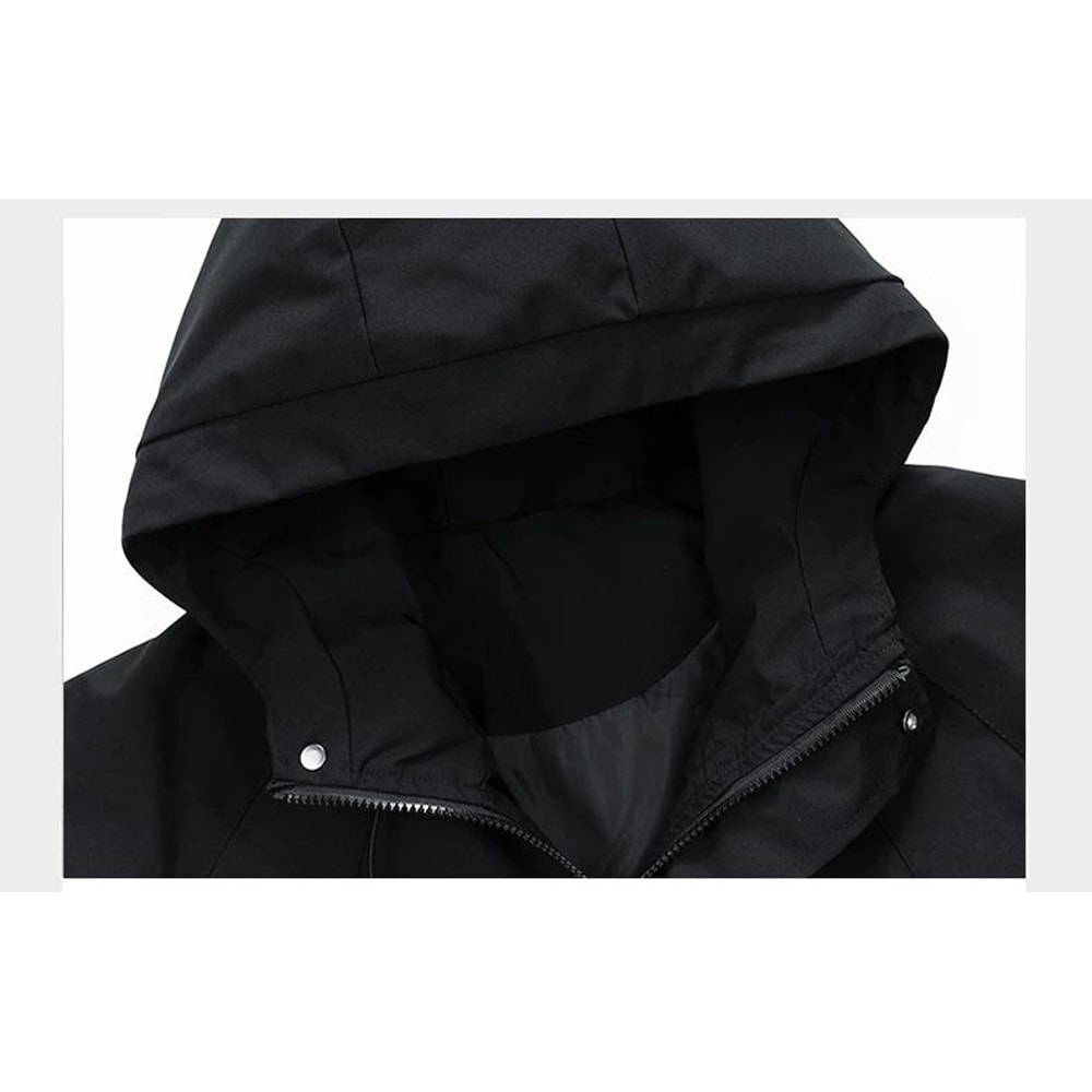 Mens Hooded Cargo Windbreaker Waterproof Softshell Hiking Jacket 8