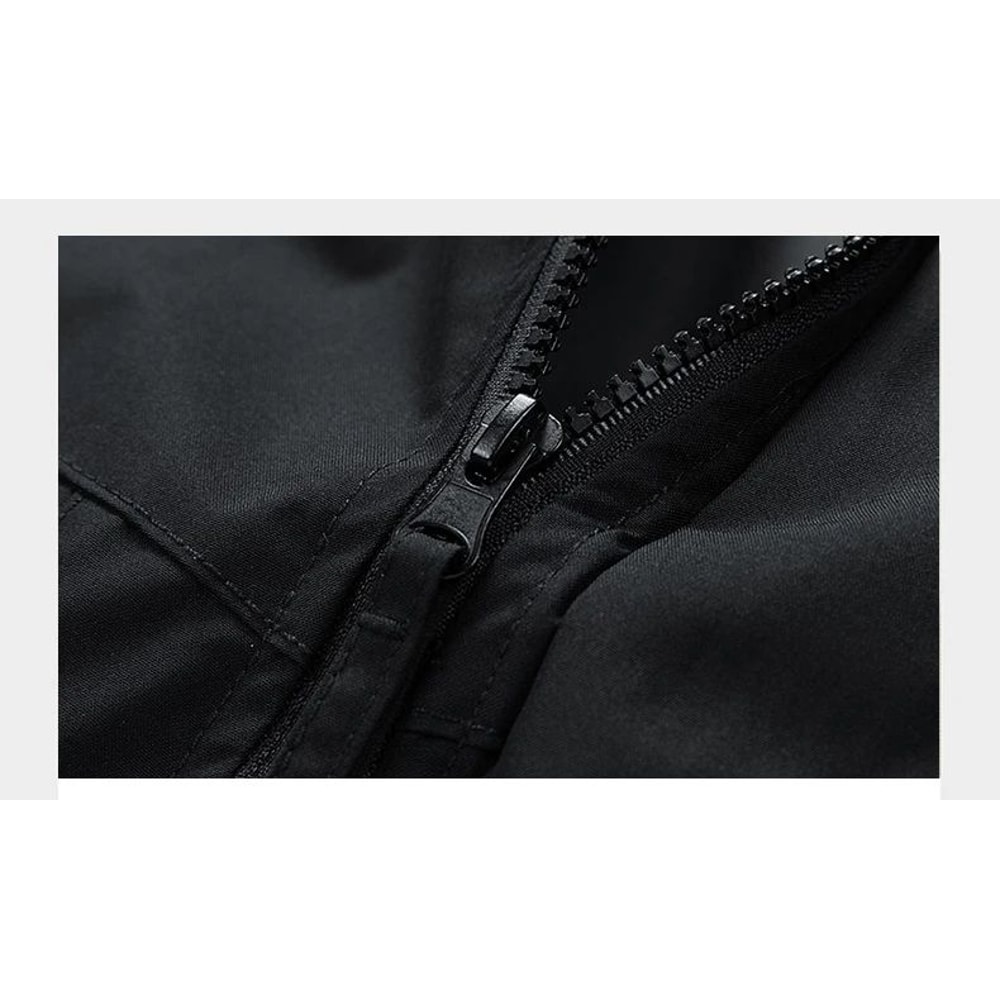 Mens Hooded Cargo Windbreaker Waterproof Softshell Hiking Jacket 9