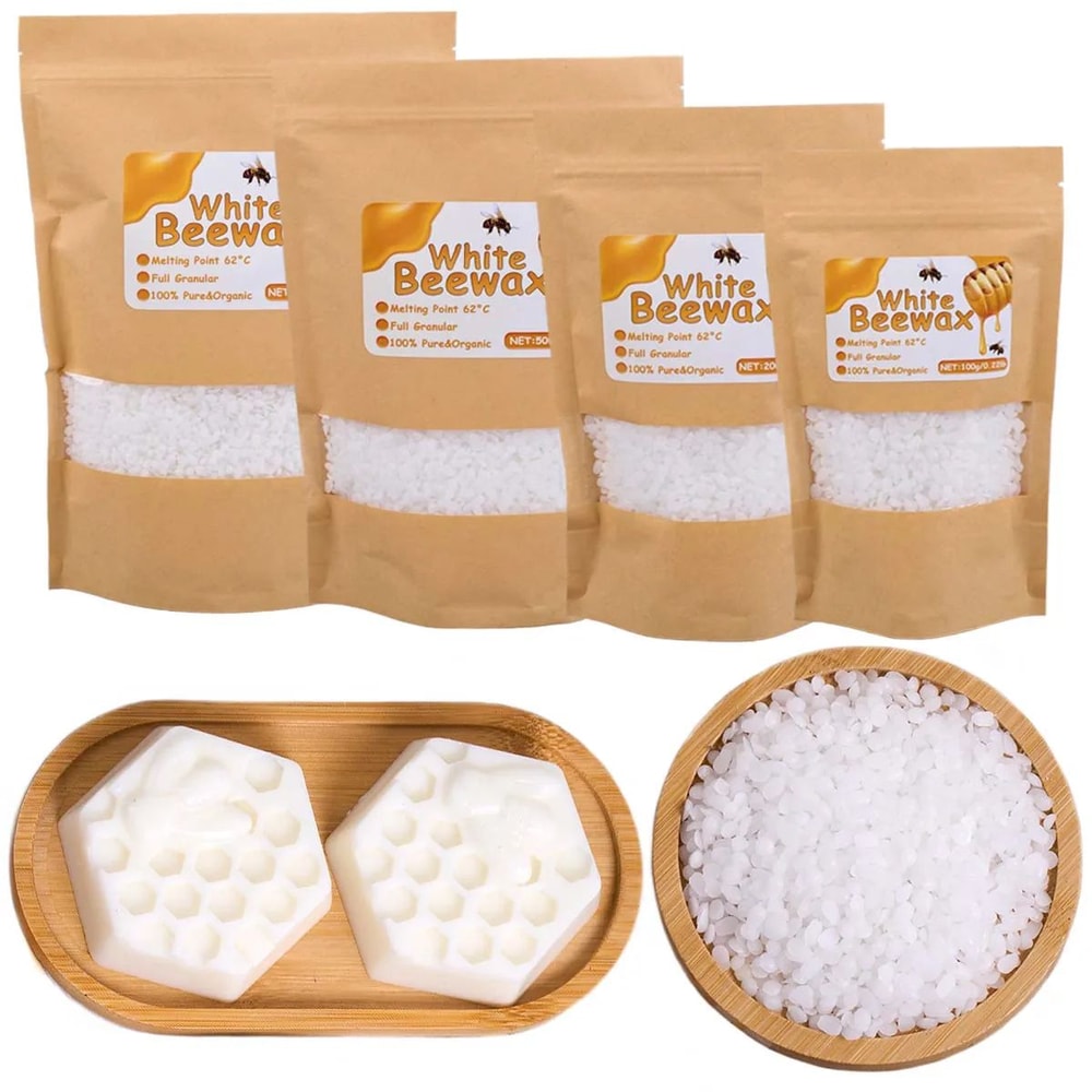 Pure Natural Beeswax Granules For DIY Candle Making With Wicks 2