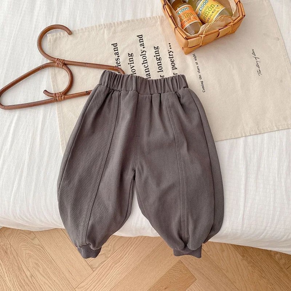 Toddler Unisex Solid Jogger Pants Stretch Casual Kids Sport Trousers 8