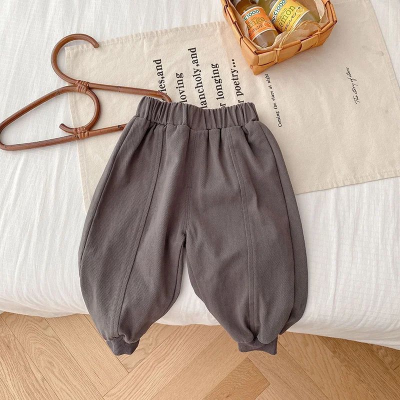 Toddler Unisex Solid Jogger Pants Stretch Casual Kids Sport Trousers 8