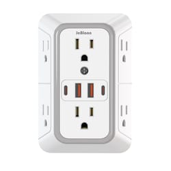 universal plug power strip with surge protection, 6 ac outlets & 4 usb ports (2 type-c)