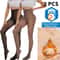Womens High Waist Thermal Fleece Translucent Pantyhose Set 0