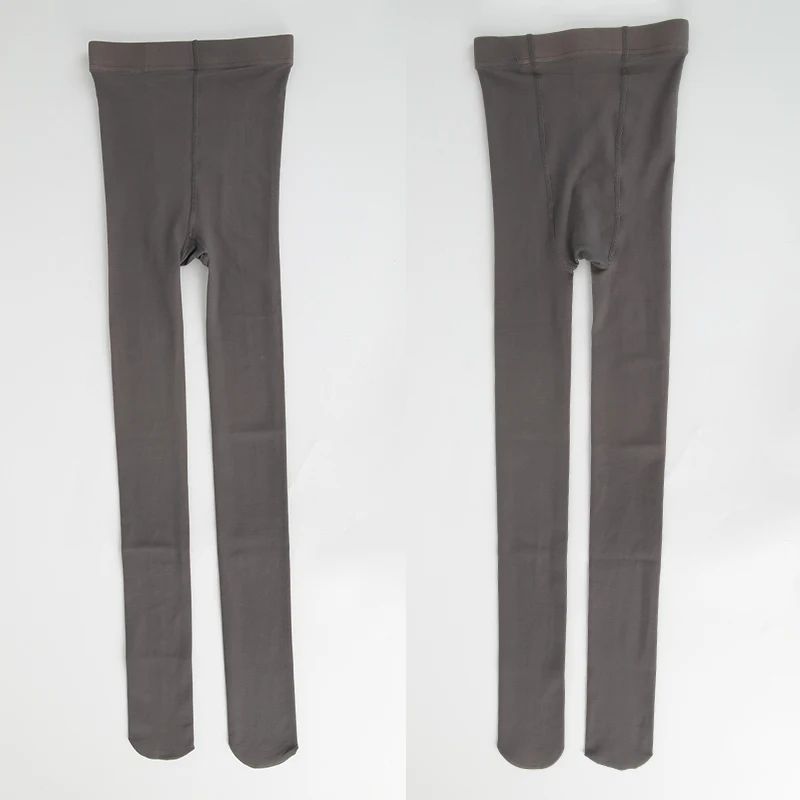 Womens High Waist Thermal Fleece Translucent Pantyhose Set 10