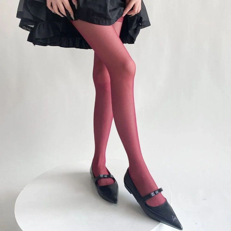 Womens Ultra Thin Thigh High Nylon Stockings 5