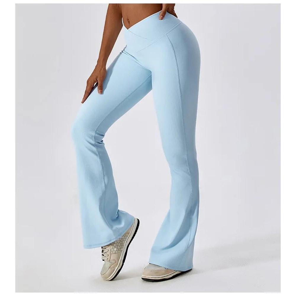 Womens High Waist Flared Yoga Fitness Leggings 8