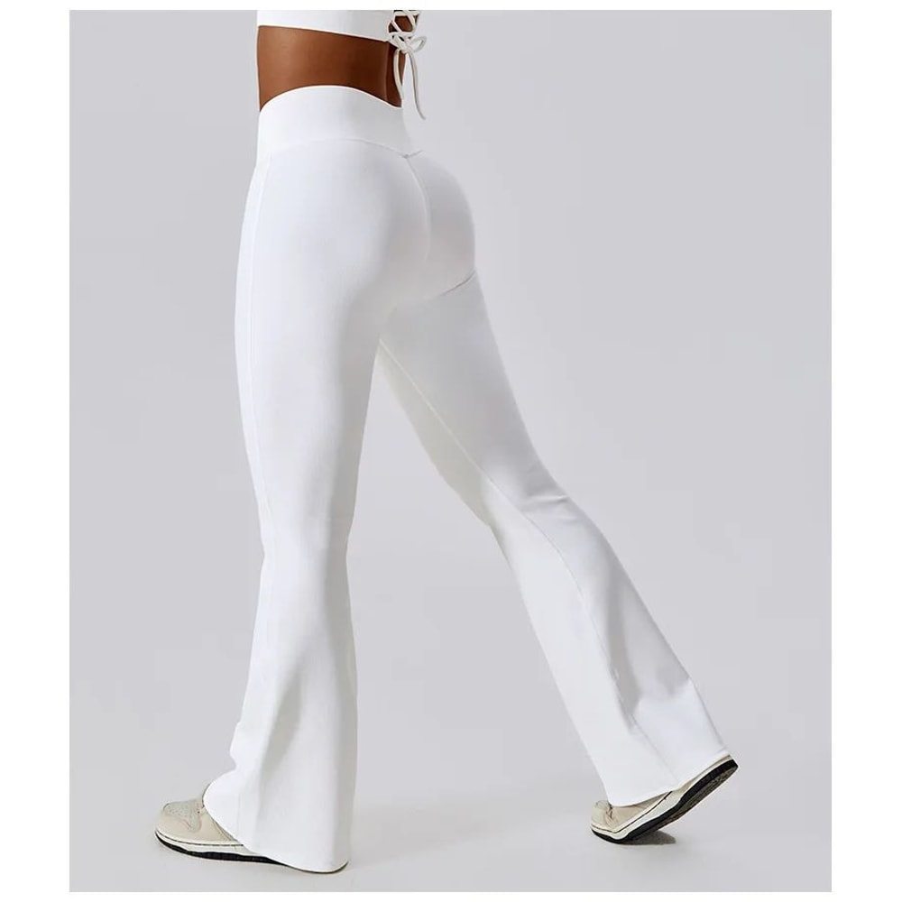 Womens High Waist Flared Yoga Fitness Leggings 9