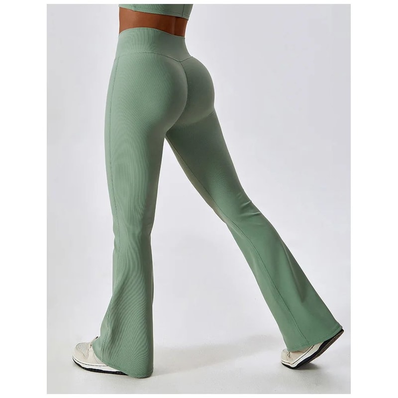 Womens High Waist Flared Yoga Fitness Leggings 12