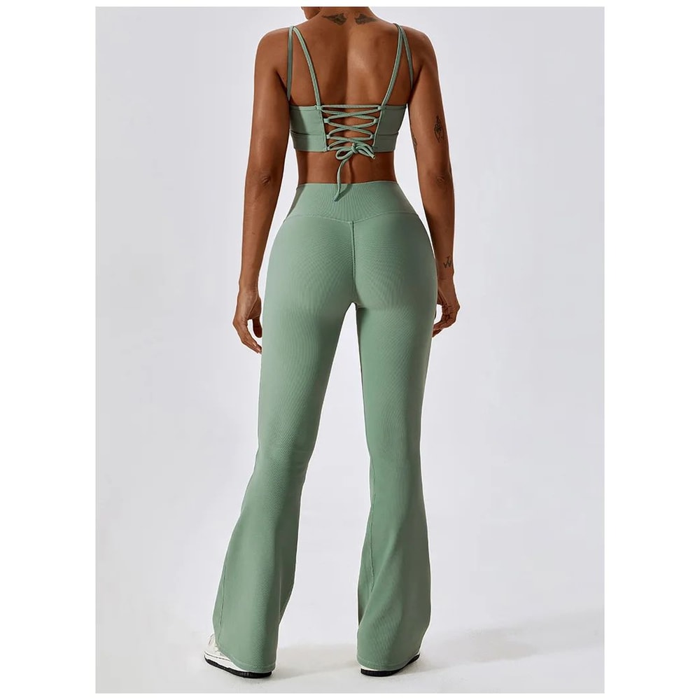 Womens High Waist Flared Yoga Fitness Leggings 14