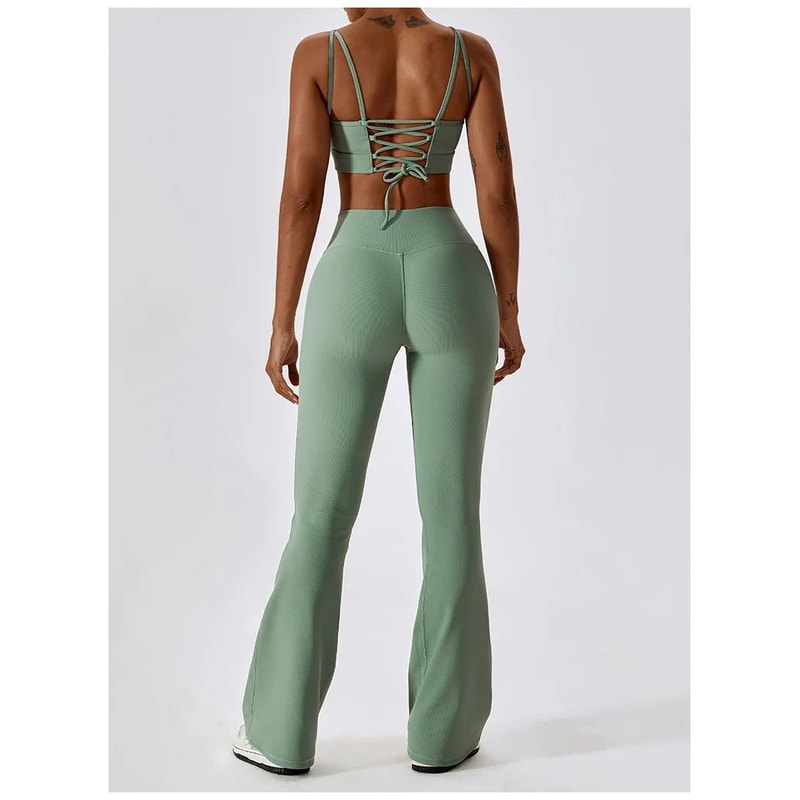 Womens High Waist Flared Yoga Fitness Leggings 14