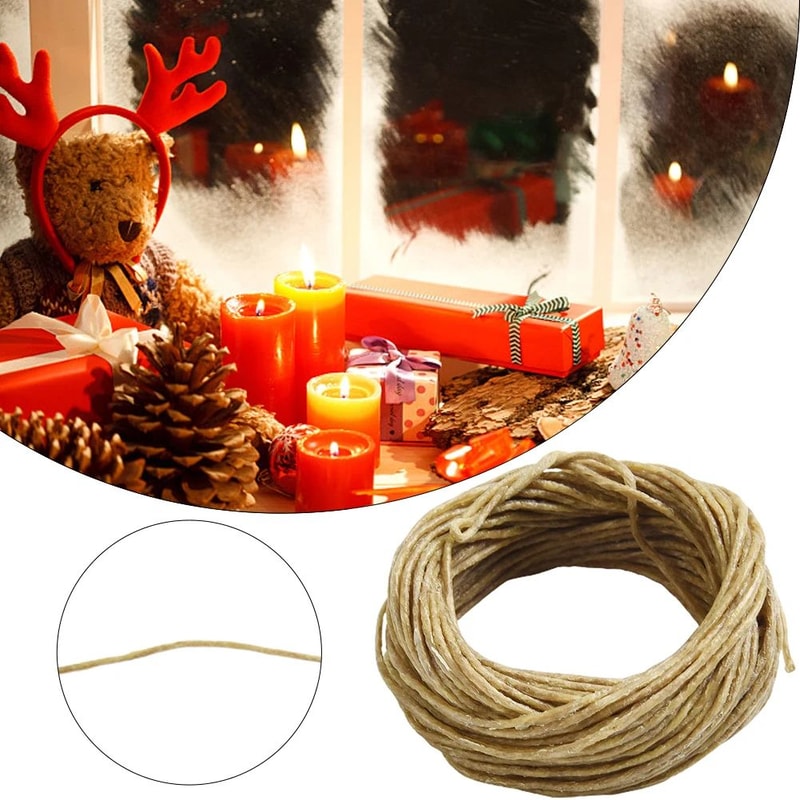 Organic Beeswax Coated Hemp Candle Wick Roll 9