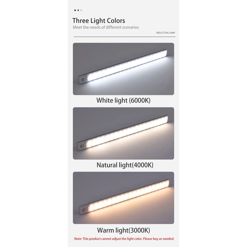 USB Rechargeable Motion Sensor LED Cabinet Light Bar 9