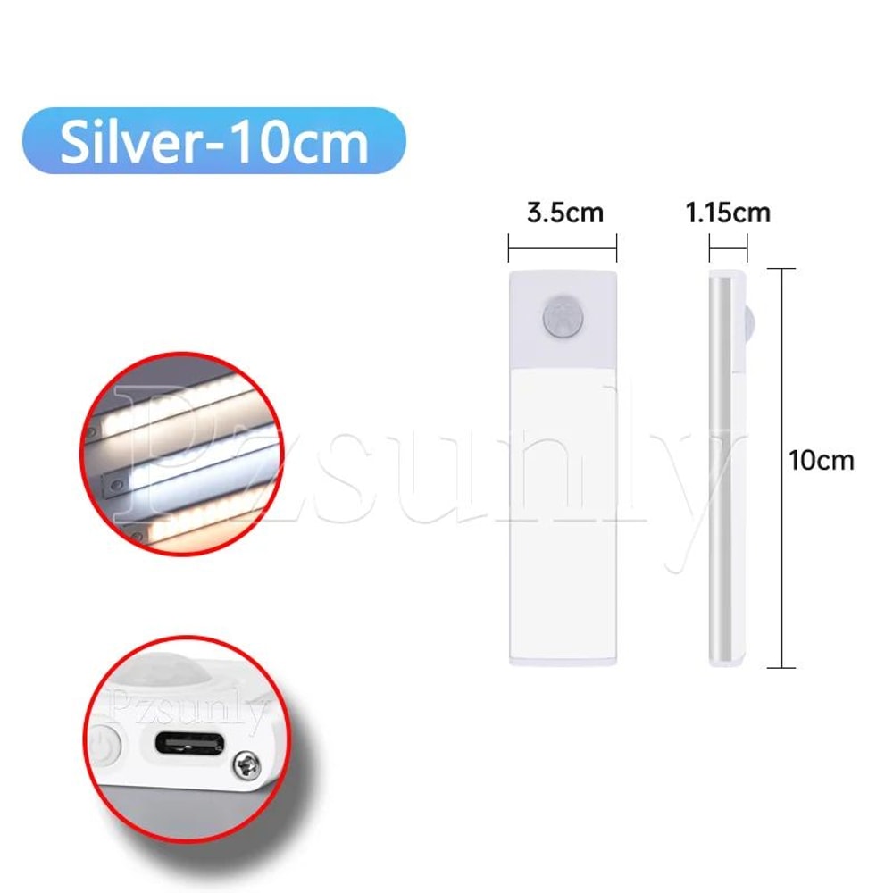 USB Rechargeable Motion Sensor LED Cabinet Light Bar 14