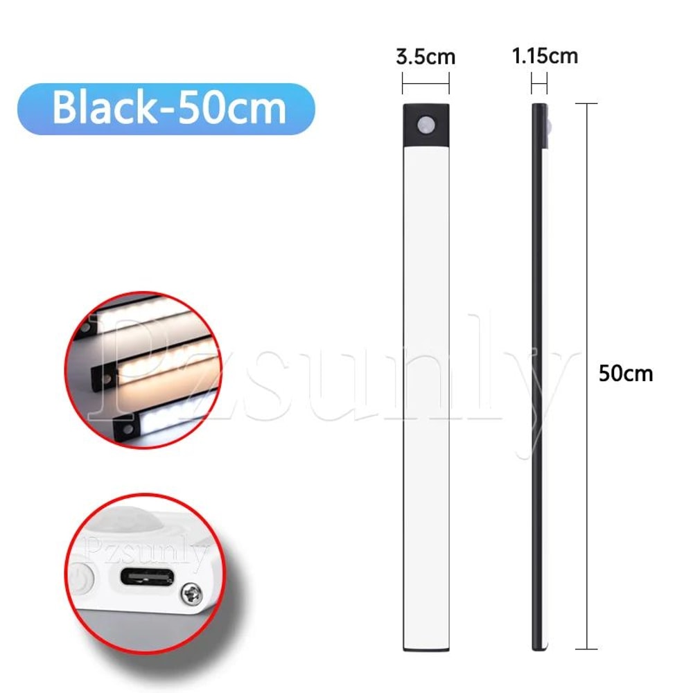 USB Rechargeable Motion Sensor LED Cabinet Light Bar 22