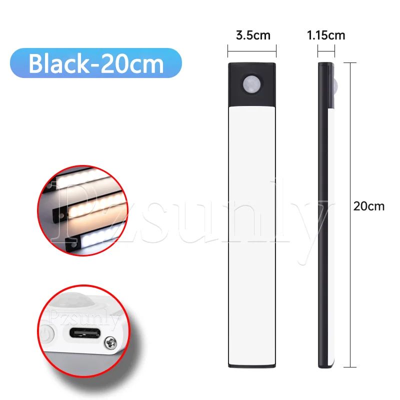 USB Rechargeable Motion Sensor LED Cabinet Light Bar 13