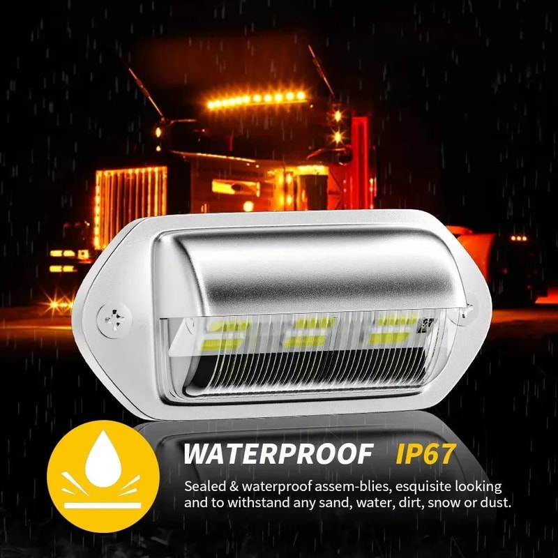 2PCS 6 LED Waterproof License Plate Light For Cars 3