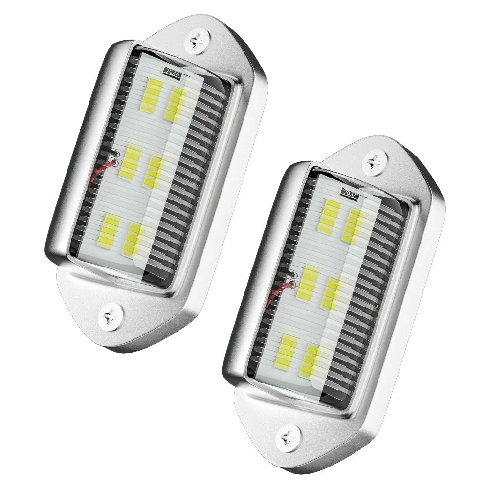 2PCS 6 LED Waterproof License Plate Light For Cars 10