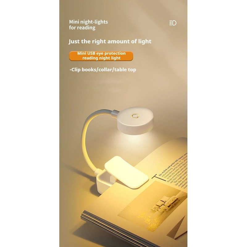 Mini LED Clip On Reading Book Light 5