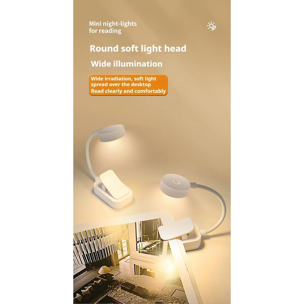 Mini LED Clip On Reading Book Light 7