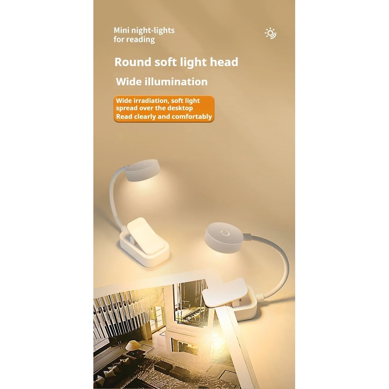 Mini LED Clip On Reading Book Light 7