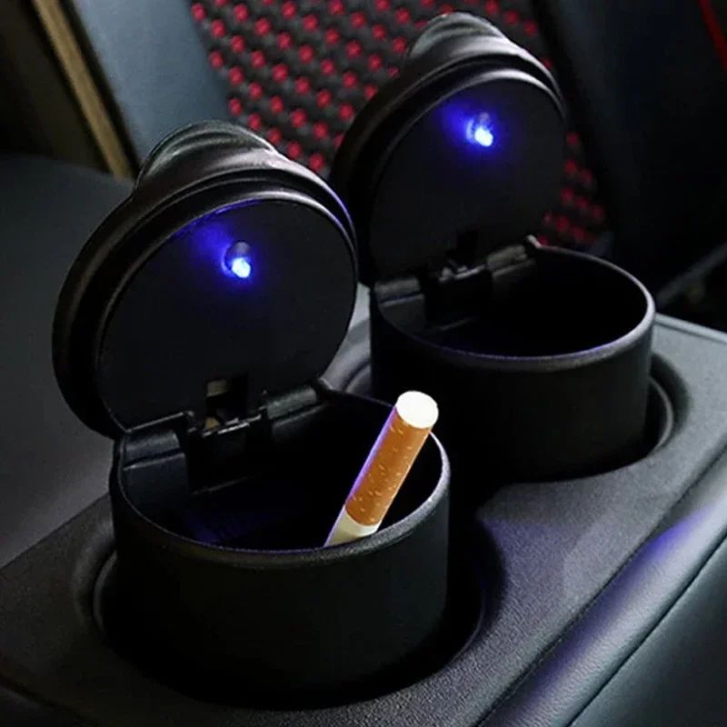 Portable LED Car Ashtray Cup Holder With Lid 1
