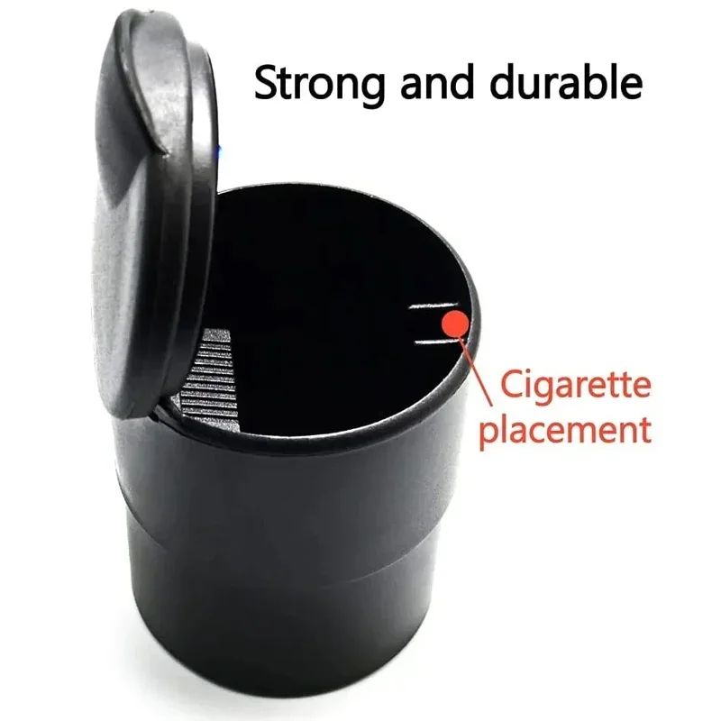 Portable LED Car Ashtray Cup Holder With Lid 3