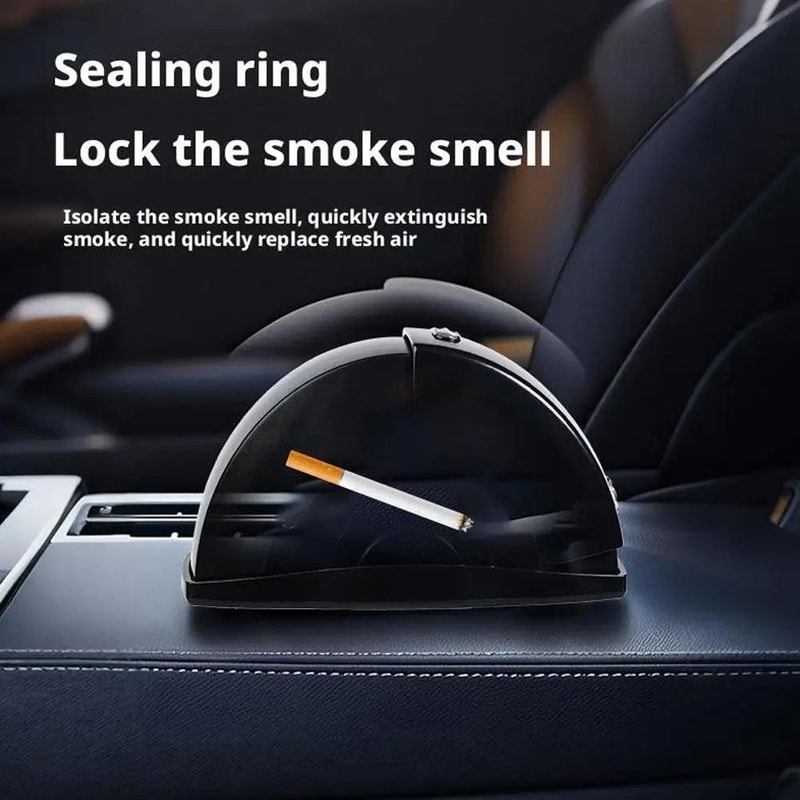 Portable Smokeless Car Ashtray Door Mounted With Lid 2