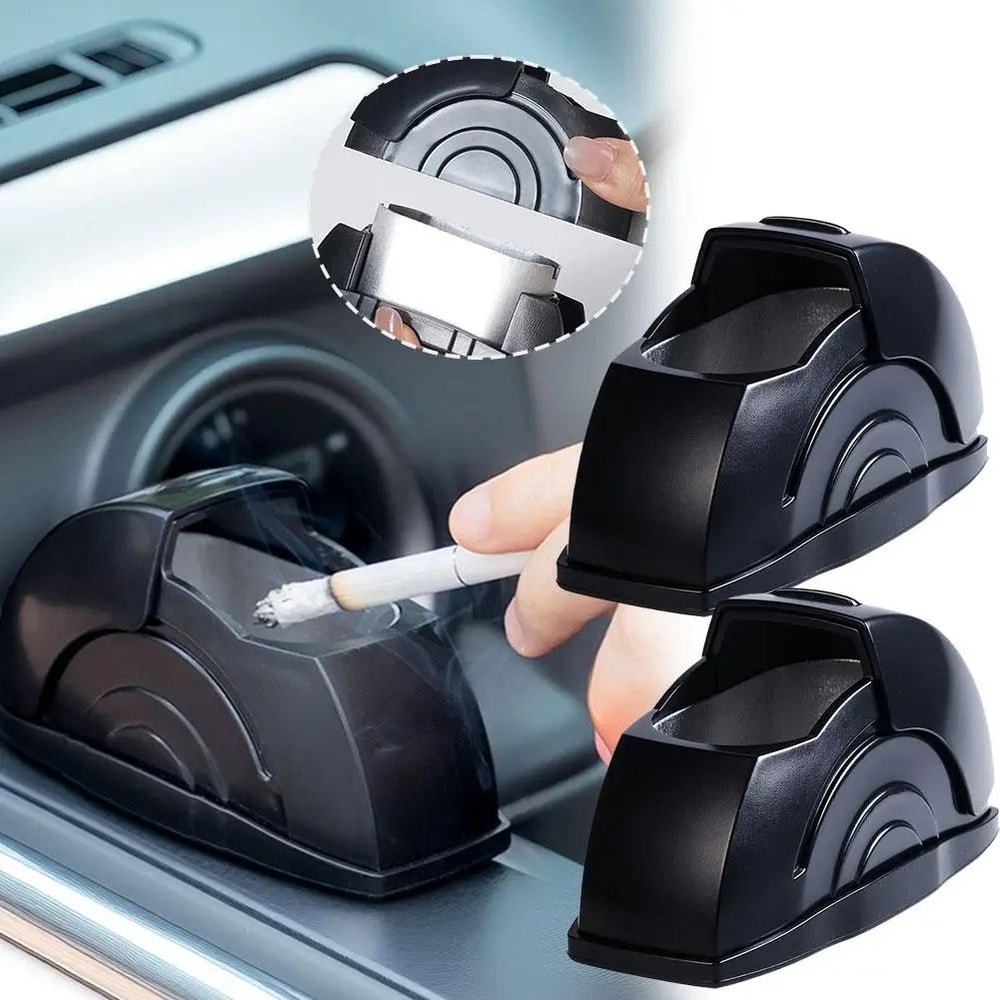 Portable Smokeless Car Ashtray Door Mounted With Lid 8