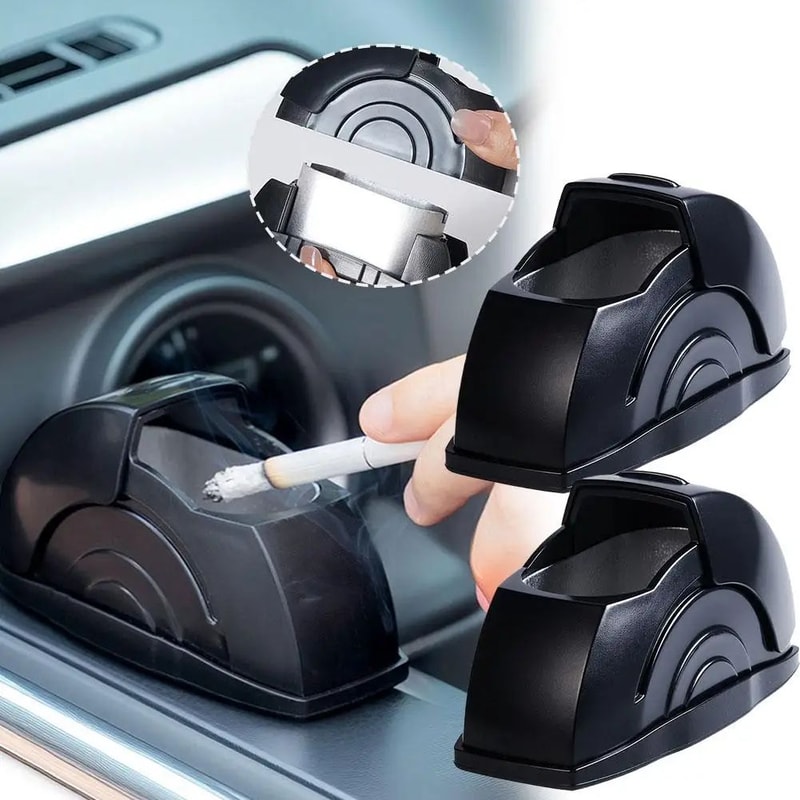 Portable Smokeless Car Ashtray Door Mounted With Lid 8
