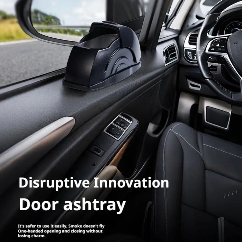Portable Smokeless Car Ashtray Door Mounted With Lid 9