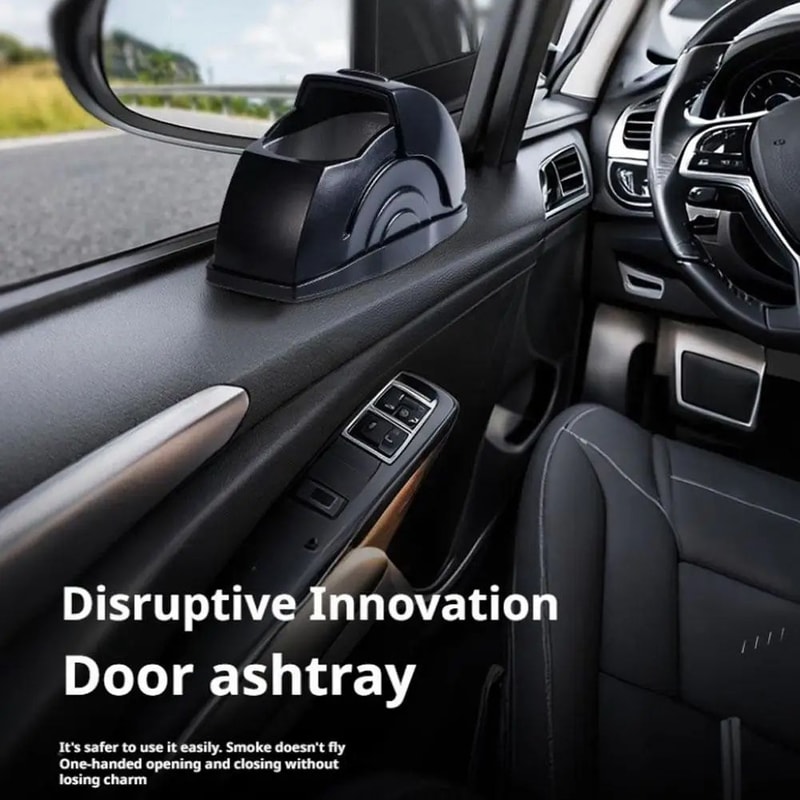 Portable Smokeless Car Ashtray Door Mounted With Lid 9